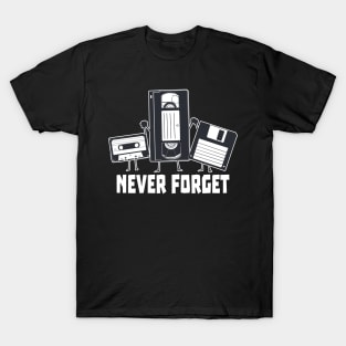 Never Forget Funny Men Audio Cassette Adult Humor Vintage T-Shirt